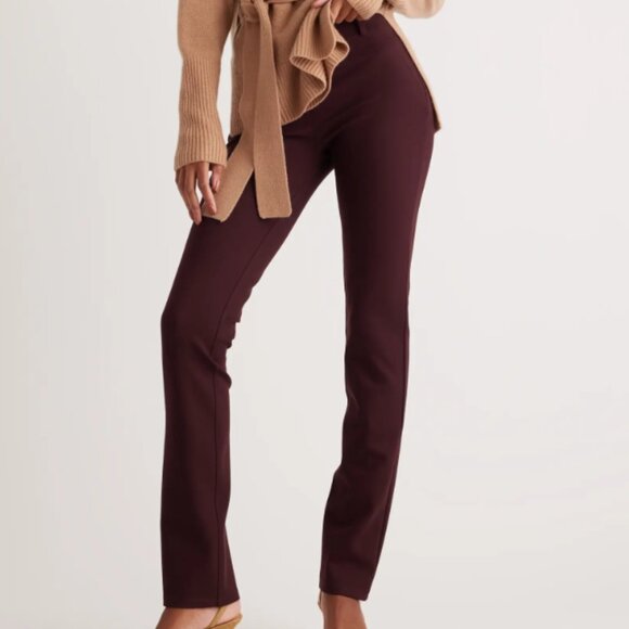 Quince Women's Large Ultra Stretch Ponte Straight Leg Pants Casual Office - Picture 1 of 5